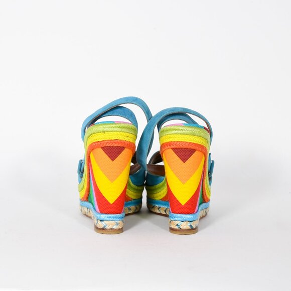 Valentino Suede Colorblock Pattern Espadrilles - Size 38, Excellent Condition - Picture 5 of 11